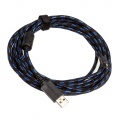 Lioncast Xbox One and PS4 controller charging cable, 4m - black / blue