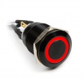 Impactics Vandalism push button 19mm, IP65, red LED - black
