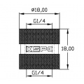 XSPC G1/4 18mm Female to Female Fitting V2 - Black Chrome