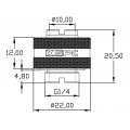 XSPC G1/4 to 7/16 ID 5/8 OD Compression Fitting V2  - Matte Black