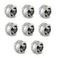 XSPC G1/4 to 7/16 ID 5/8 OD Compression Fitting V2 - Chrome (8 Pack)