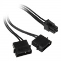 Adapter 2x Molex to 1x 4-pin CPU connector, black, 20cm