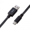 CableMod Classic Coiled Keyboard Cable USB-C to USB Type A, Carbon Gray - 150cm