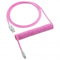 CableMod Classic Coiled Keyboard Cable USB-C to USB Type A, Strawberry Cream - 150cm