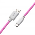 CableMod Classic Coiled Keyboard Cable USB-C to USB Type A, Strawberry Cream - 150cm