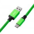 CableMod Classic Coiled Keyboard Cable USB-C to USB Type A, Viper Green - 150cm