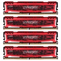 Crucial Ballistix Sport LT Series Red, DDR4-2666, CL16 - 16GB Quad Kit