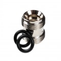PrimoChill turret connector for 2 x 13 mm AD - Silver Nickel