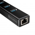 Silverstone SST-EP04 3-Port USB 3.0 Hub with Gigabit Ethernet - Black