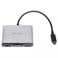 Silverstone SST-EP06C - USB 3.1 Type-C to VGA/USB Type-C/USB Type-A Adapter Hub