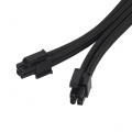 SilverStone SST-PP07E-EPS8B - 30cm EPS 8pin to EPS/ATX 4+4pin flexible Sleeved Extention Cable, black