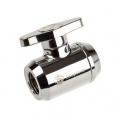 Bitspower stopcock 2x IG 1/4 inch, silver handle - silver shining
