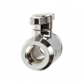 Bitspower stopcock 2x IG 1/4 inch, silver handle - silver shining