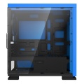Game Max Expedition Blue Gaming Matx PC Case Rear LED Fan and Full Side Window