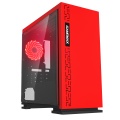 Game Max Expedition Red Gaming Matx PC Case Rear LED Fan and Full Side Window