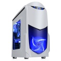 Game Max Nero White MATX Case with Front 12cm Blue LED Fan USB3 and Side Window