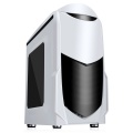 Game Max Nero White MATX Case with Front 12cm Blue LED Fan USB3 and Side Window