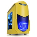 Game Max Nero Yellow MATX Case with Front 12cm Blue LED Fan USB3 and Side Window