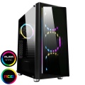 Game Max Osmium Mid-Tower Gaming Case With 4x12cm Spectrum Dual-Ring Fans 1 x RGB Strip Front and Tempered Glass