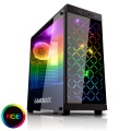 Game Max Precision Full Tower Gaming Case Tempered Side RGB Controller Double Rainbow Ring