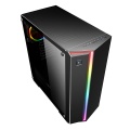 Game Max Starlight RGB Mid-Tower Gaming Case Rainbow Strip and Rear Fan Sync Hub Glass Side Panel