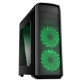 Game Max Volcano Gaming PC Case Green 32 LED Front Fans