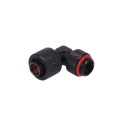 13/10mm (10x1,5mm) compression fitting 90- revolvable G1/4 - knurled - matte black