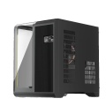 1st Player RT5 Micro ATX Tempered Glass Pannel Case with 3x RGB Fans - Black