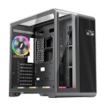 1st Player RT7 ATX Tempered Glass Panel Case with 4x RGB Fans - Black