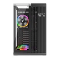 1st Player RT7 ATX Tempered Glass Panel Case with 4x RGB Fans - Black