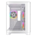 1st Player UV6 Micro ATX Case with U-Shaped Panoramic Panel and 3x RGB Fans - White