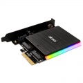 Akasa M.2 PCI-E SATA RGB LED Adapter Card