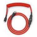Glorious Coiled Cable Crimson Red, USB-C to USB-A spiral cable - 1.37m, red/black