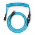 Glorious Coiled Cable Electric Blue, USB-C to USB-A spiral cable - 1.37m, sky blue