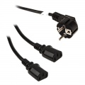 Kolink Dual power cable SchuKo on 2x cold device plug C13 - 1.8 plus 0.5m