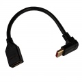 Inline DisplayPort adapter cable, 8K4K, angled upwards - 0.15m