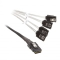 InLine SAS-Connection cable (OCR), 1x Mini-SAS - 4x SATA, 0,75m - transparent 