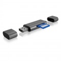 ICY BOX external USB card reader, USB C, Micro USB, IB-CR201-C3 - anthracite 