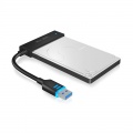 ICY BOX IB-AC603L-U3 SATA to USB 3.0 adapter, LED - black