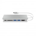 ICY BOX IB-DK4034-CPD Multi DockingStation, USB 3.0 Type C, HDMI, Ethernet - silver