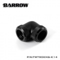 Barrow 14mm OD - Twin Seal Hard Tube 90 Degree Compression Fitting - Black