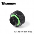 Barrow G1/4 -14mm OD Twin Seal Hard Tube Push Fitting - Black (6 Pack)