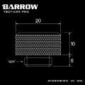 Barrow G1/4 -14mm OD Twin Seal Hard Tube Push Fitting - Black (6 Pack)