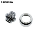 Barrow G1/4 - 13/10mm Flexible Tube Compression Fitting - Shiny Silver (6 Pack)