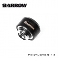 Barrow G1/4 - 14mm OD Twin Seal Hard Tube Compression Fitting (Smooth) - Black (6 Pack)