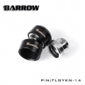 Barrow G1/4 - 14mm OD Twin Seal Hard Tube Compression Fitting (Smooth) - Black (6 Pack)