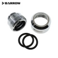 Barrow G1/4 - 14mm OD Twin Seal Hard Tube Compression Fitting (Smooth) - Shiny Silver
