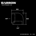 Barrow G1/4 Female to 90 Degree Female Angle - Shiny Silver