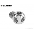 Barrow G1/4 Male Rotary - G1/4 Female 5 Way T-Splitter - Silver