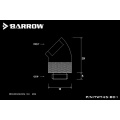 Barrow G1/4 Male Rotary to 45 Degree Female Angle - Black